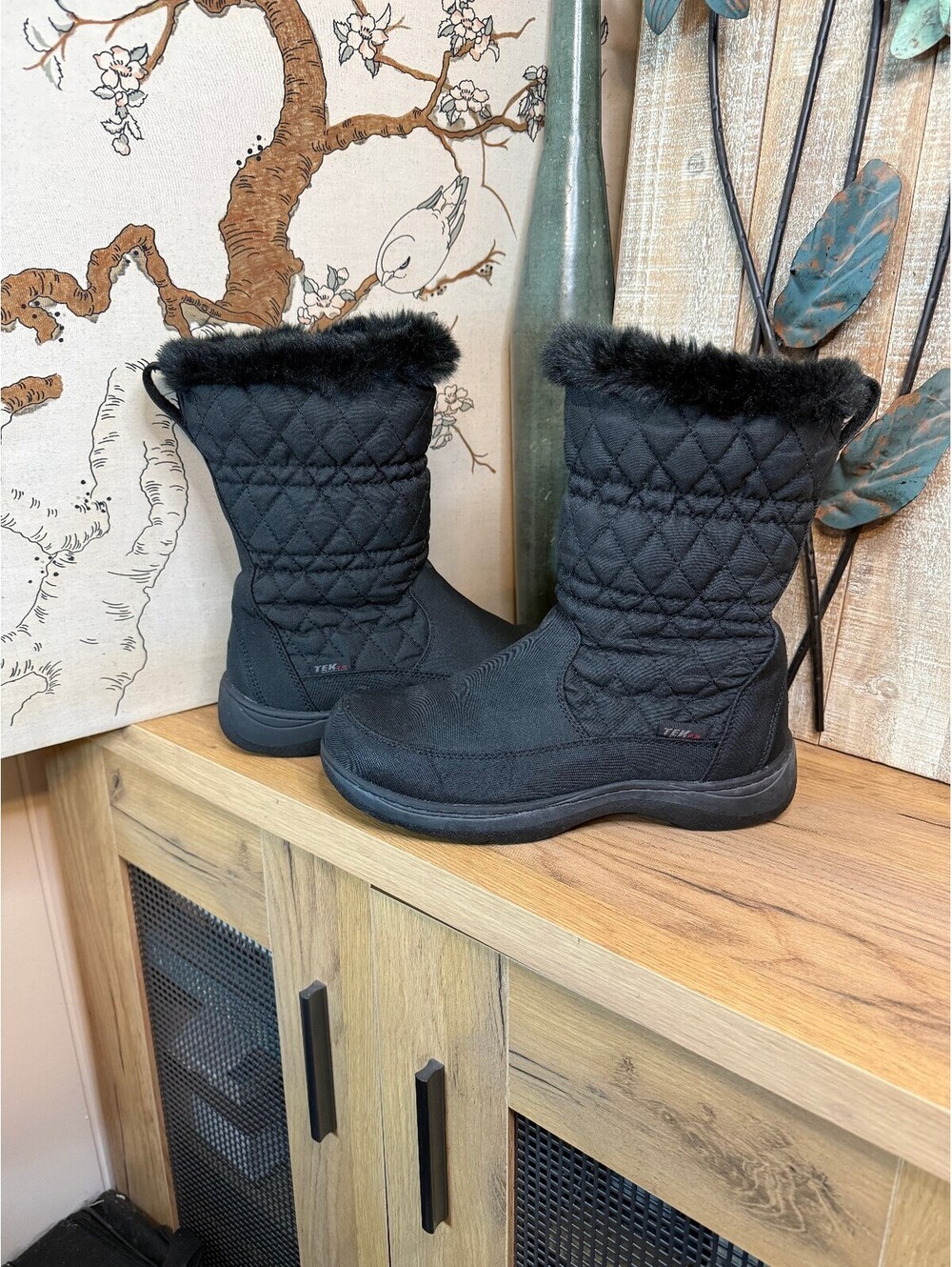 L.L. Bean Women's Black Quilted Winter Snow Boots Size 8.5W